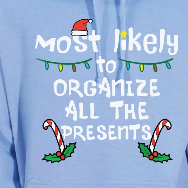 Most Likely Organize Presents Christmas Xmas Family Matching Unisex Surf Hoodie