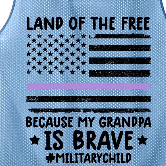 Military Land Of Free Because My Grandpa Is Brave Cool Gift Mesh Reversible Basketball Jersey Tank