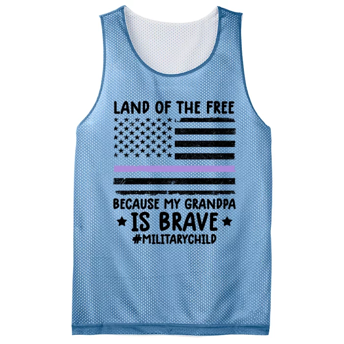 Military Land Of Free Because My Grandpa Is Brave Cool Gift Mesh Reversible Basketball Jersey Tank