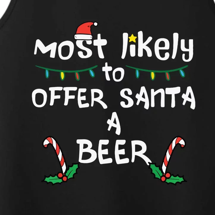 Most Likely Offer Santa Christmas Xmas Family Match Dad Performance Tank