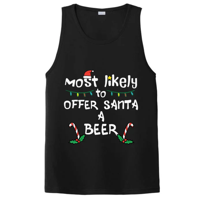 Most Likely Offer Santa Christmas Xmas Family Match Dad Performance Tank