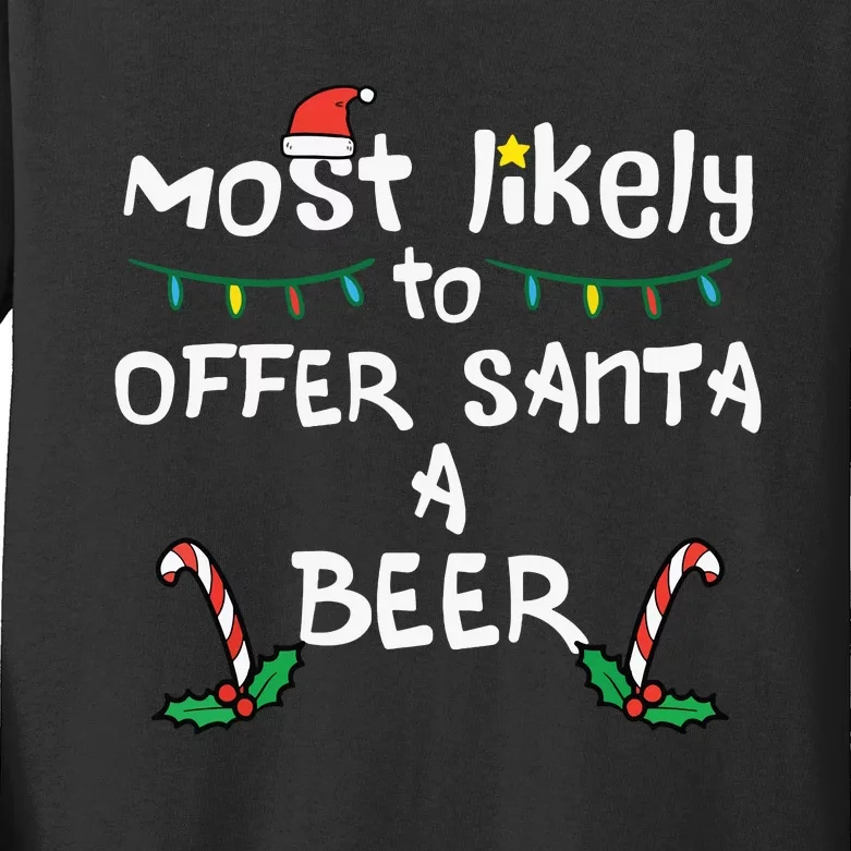 Most Likely Offer Santa Christmas Xmas Family Match Dad Kids Long Sleeve Shirt