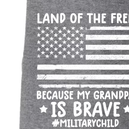 Military Land Of Free Because My Grandpis Brave Cool Gift Doggie 3-End Fleece Hoodie