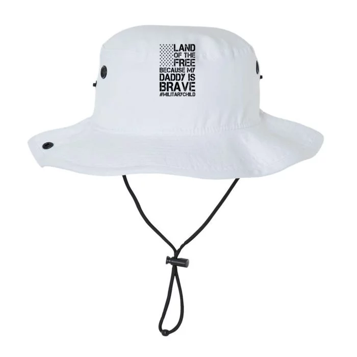 Military Land Of The Free Because My Daddy Is Brave Meaningful Gift Legacy Cool Fit Booney Bucket Hat