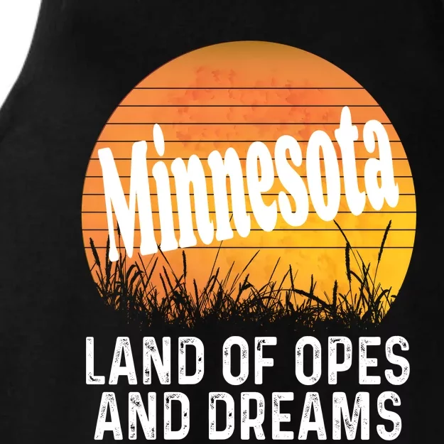 Minnesota Land Of Opes And Dreams Ope Sunset Field Funny Ladies Tri-Blend Wicking Tank