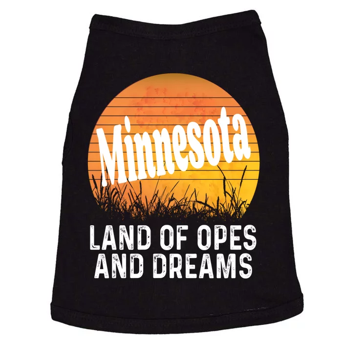 Minnesota Land Of Opes And Dreams Ope Sunset Field Funny Doggie Tank