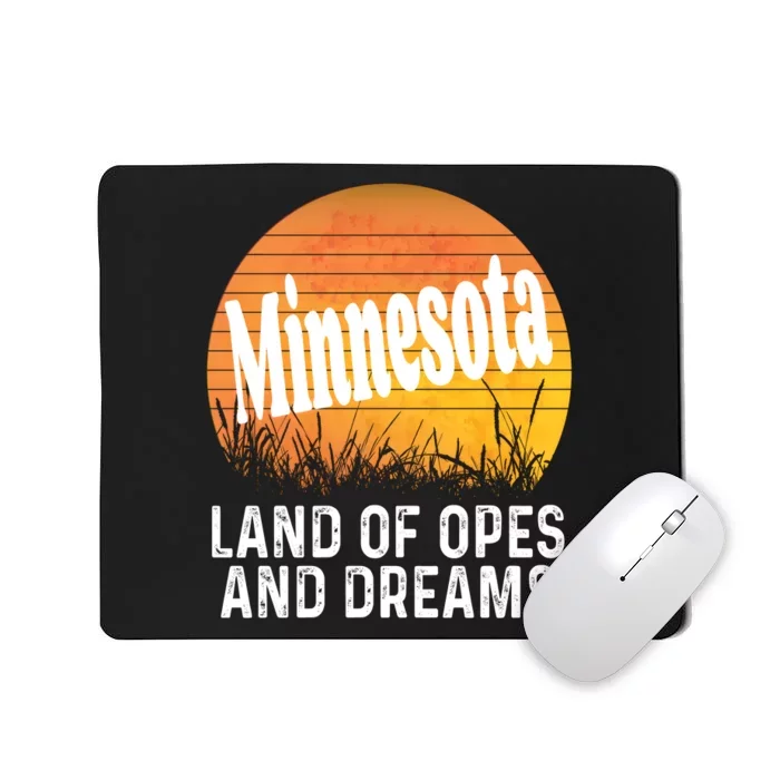 Minnesota Land Of Opes And Dreams Ope Sunset Field Funny Mousepad