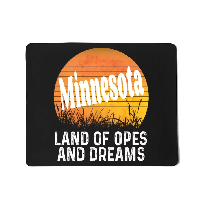 Minnesota Land Of Opes And Dreams Ope Sunset Field Funny Mousepad