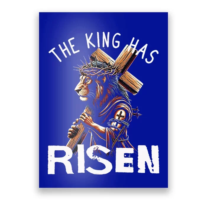 Majestic Lion Of Judah Jesus A King Has Risen Religious Poster