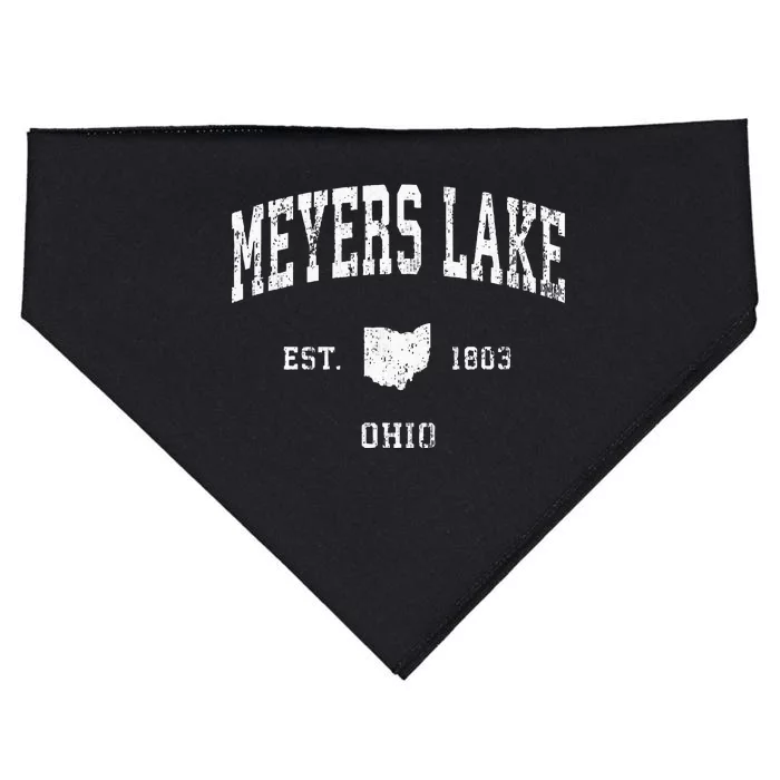 Meyers Lake Ohio Oh Vintage Athletic Sports Design USA-Made Doggie Bandana