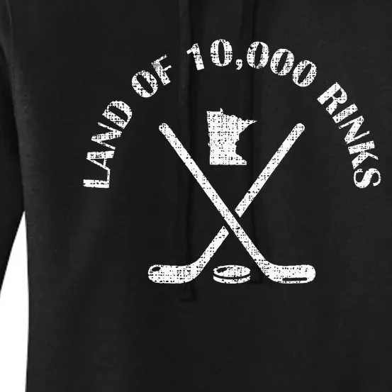 Minnesota Land Of 10000 Rinks Ice Hockey State Souvenir Gift Women's Pullover Hoodie