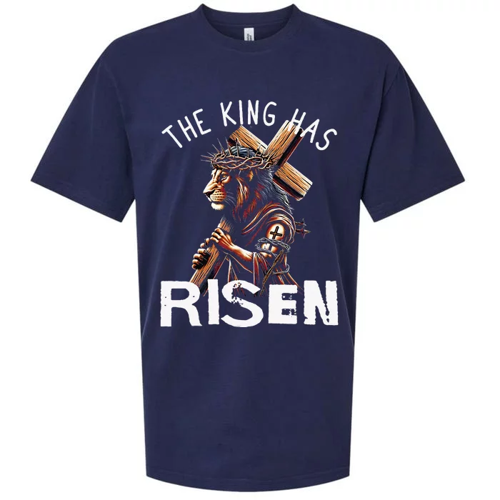 Majestic Lion Of Judah Jesus A King Has Risen Religious Sueded Cloud Jersey T-Shirt