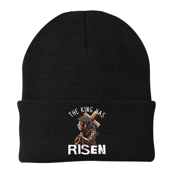 Majestic Lion Of Judah Jesus A King Has Risen Religious Knit Cap Winter Beanie