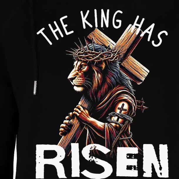 Majestic Lion Of Judah Jesus A King Has Risen Religious Womens Funnel Neck Pullover Hood