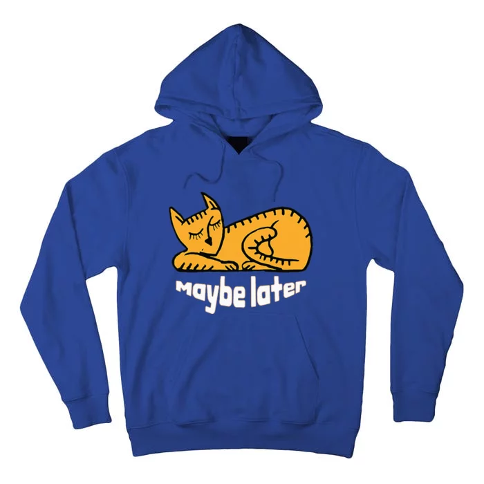 Maybe Later Procrastination Cat Graphic Tall Hoodie