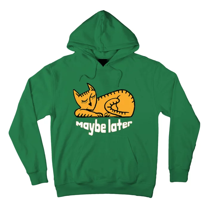 Maybe Later Procrastination Cat Graphic Hoodie