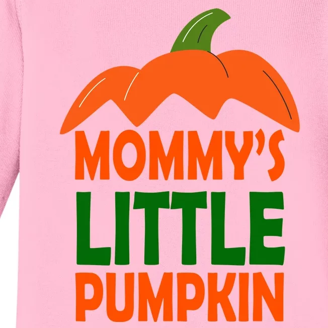 Mommys Little Pumpkin Halloween Cute Baby Long Sleeve Bodysuit