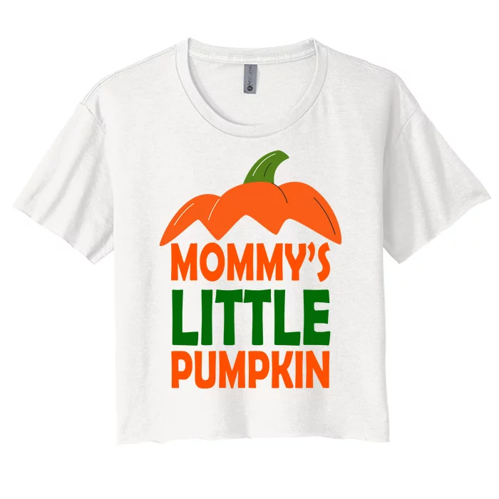 Mommys Little Pumpkin Halloween Cute Women's Crop Top Tee