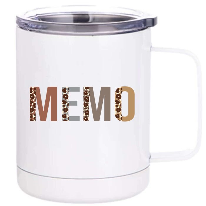 Memo Leopard Print Mom Cute Mothers Day Funny Grandma Gift Front & Back 12oz Stainless Steel Tumbler Cup