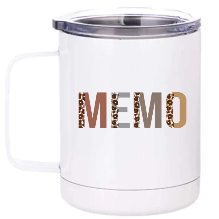 Memo Leopard Print Mom Cute Mothers Day Funny Grandma Gift Front & Back 12oz Stainless Steel Tumbler Cup