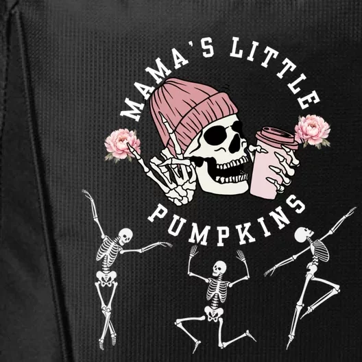 MamaS Little Pumpkins Skeleton Halloween Fall Thanksgiving City Backpack