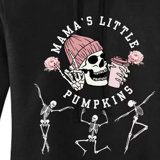 MamaS Little Pumpkins Skeleton Halloween Fall Thanksgiving Women's Pullover Hoodie