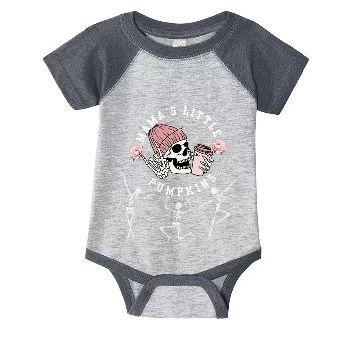 MamaS Little Pumpkins Skeleton Halloween Fall Thanksgiving Infant Baby Jersey Bodysuit