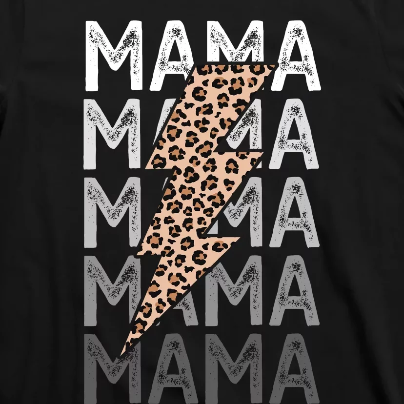 Mama Leopard Print New Mom Baby Shower T-Shirt