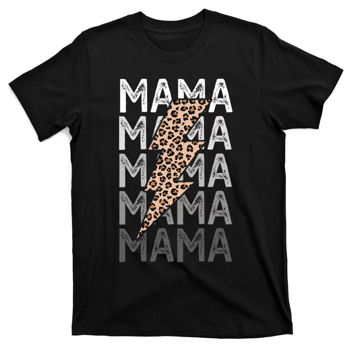 Mama Leopard Print New Mom Baby Shower T-Shirt