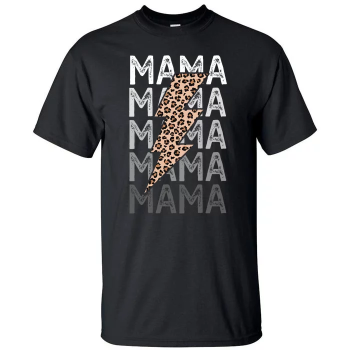 Mama Leopard Print New Mom Baby Shower Tall T-Shirt