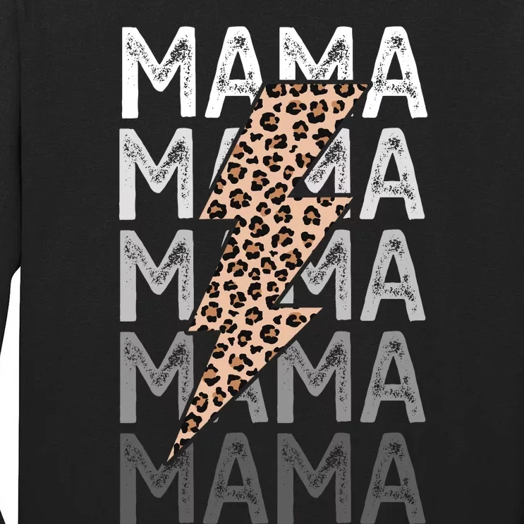 Mama Leopard Print New Mom Baby Shower Tall Long Sleeve T-Shirt