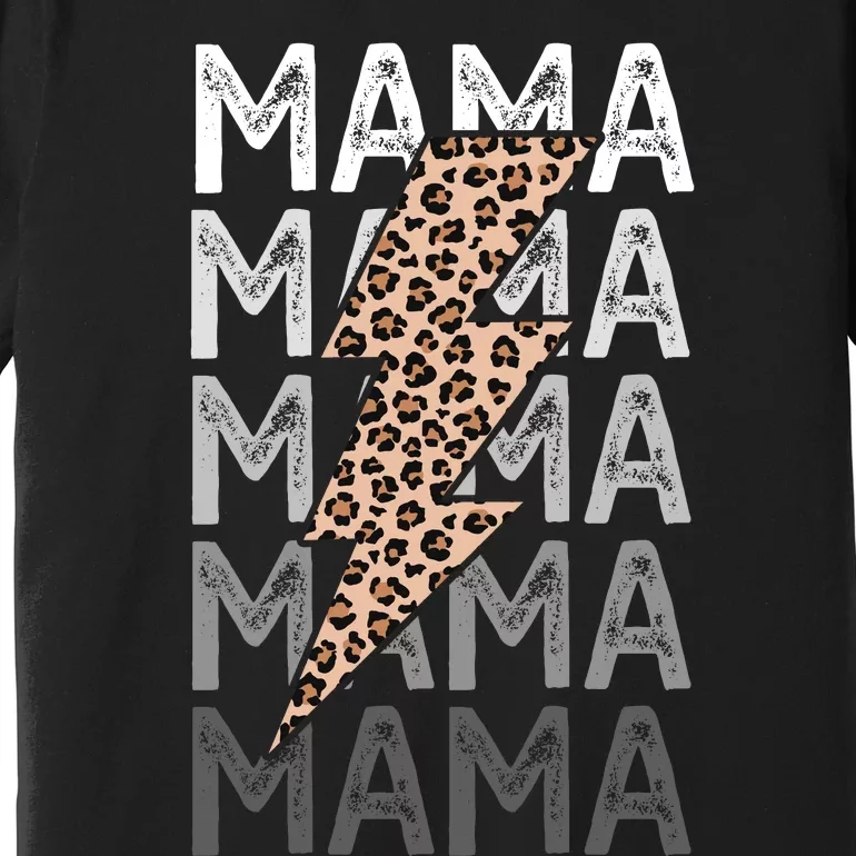 Mama Leopard Print New Mom Baby Shower Premium T-Shirt