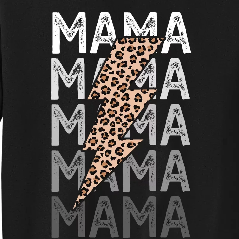 Mama Leopard Print New Mom Baby Shower Tall Sweatshirt