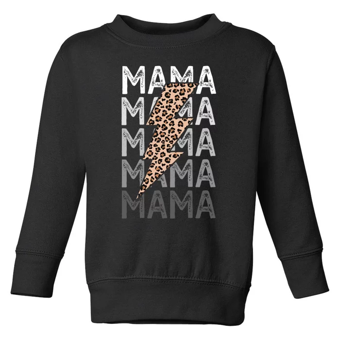 Mama Leopard Print New Mom Baby Shower Toddler Sweatshirt