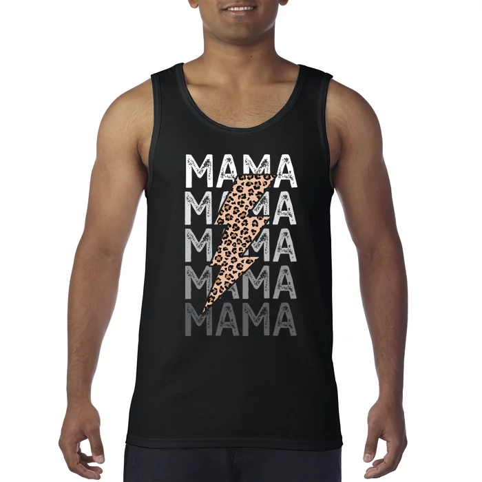 Mama Leopard Print New Mom Baby Shower Tank Top