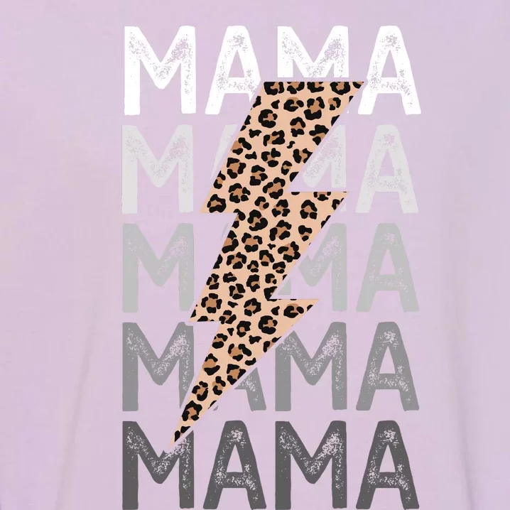 Mama Leopard Print New Mom Baby Shower Garment-Dyed Sweatshirt