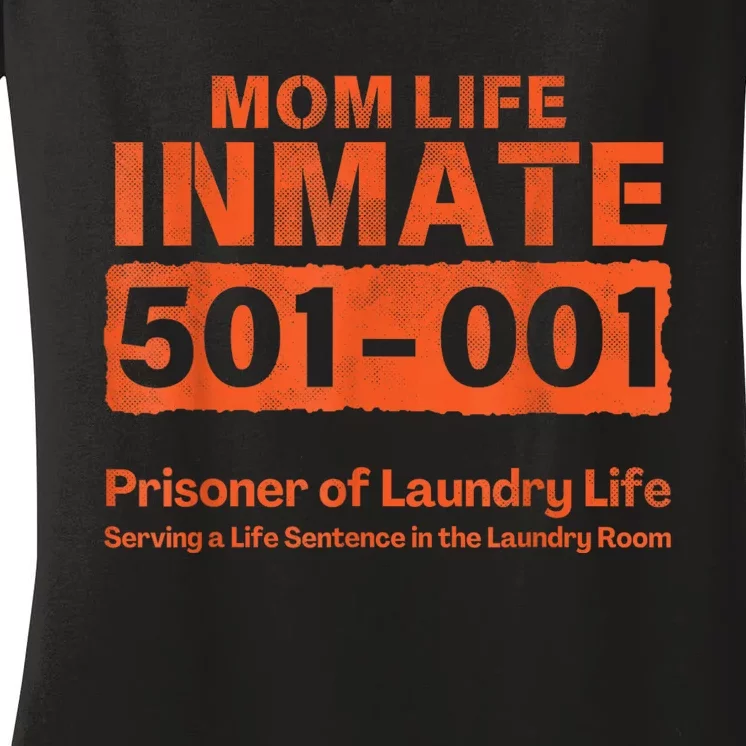 Mom Life Prisoner Inmate Funny Jail Halloween Costume Women's V-Neck T-Shirt