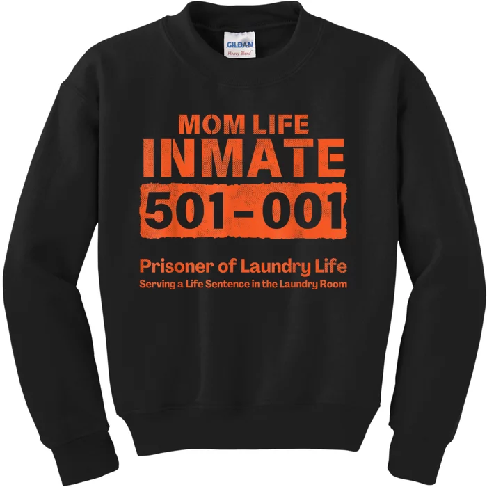 Mom Life Prisoner Inmate Funny Jail Halloween Costume Kids Sweatshirt