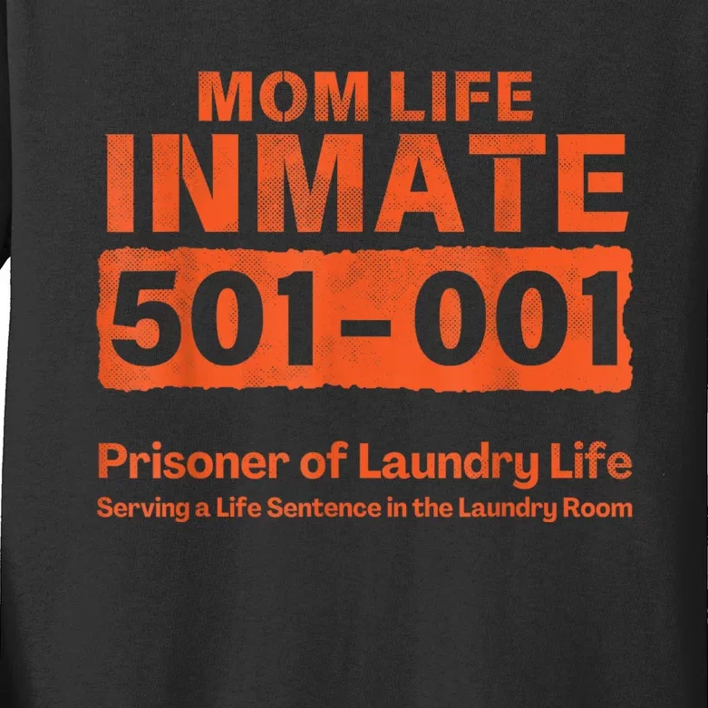 Mom Life Prisoner Inmate Funny Jail Halloween Costume Kids Long Sleeve Shirt