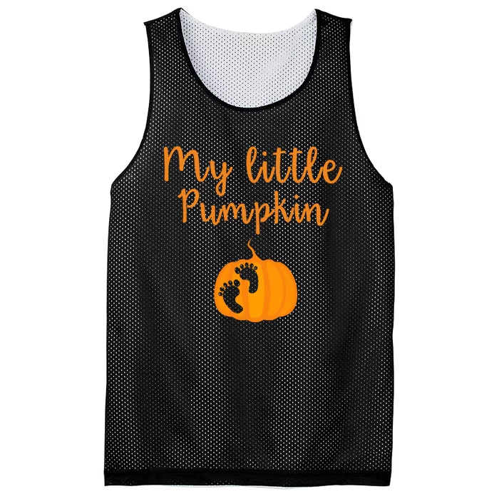 My Little Pumpkin Pregnancy Bump Baby Shower Halloween Tee Mesh Reversible Basketball Jersey Tank