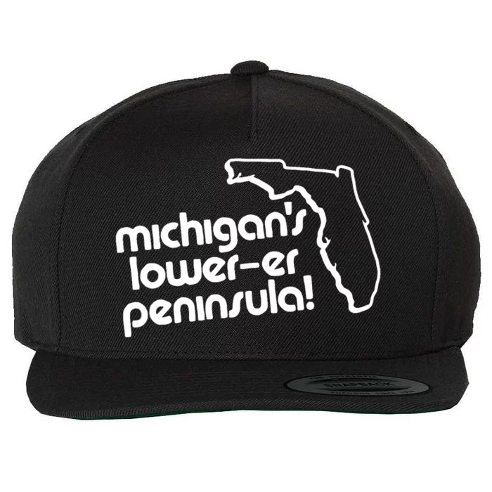 Michigans LowerEr Peninsula Apparel Wool Snapback Cap