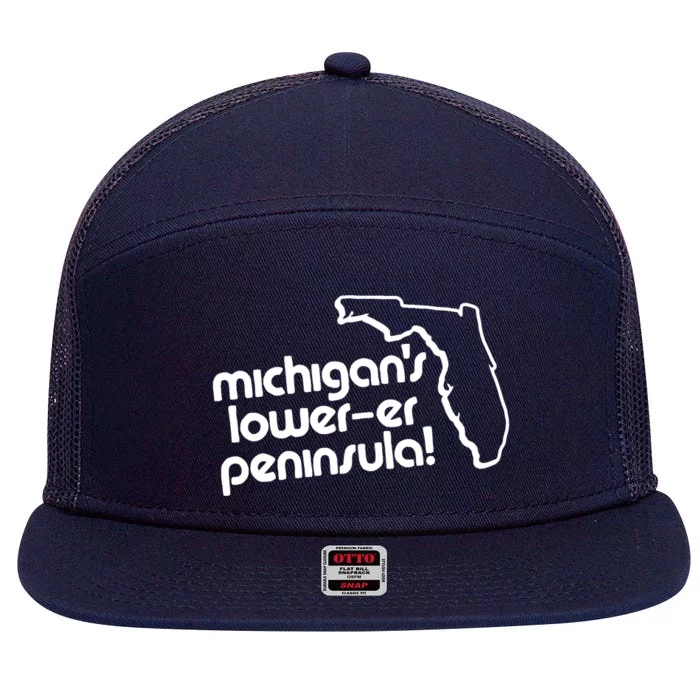 Michigans LowerEr Peninsula Apparel 7 Panel Mesh Trucker Snapback Hat