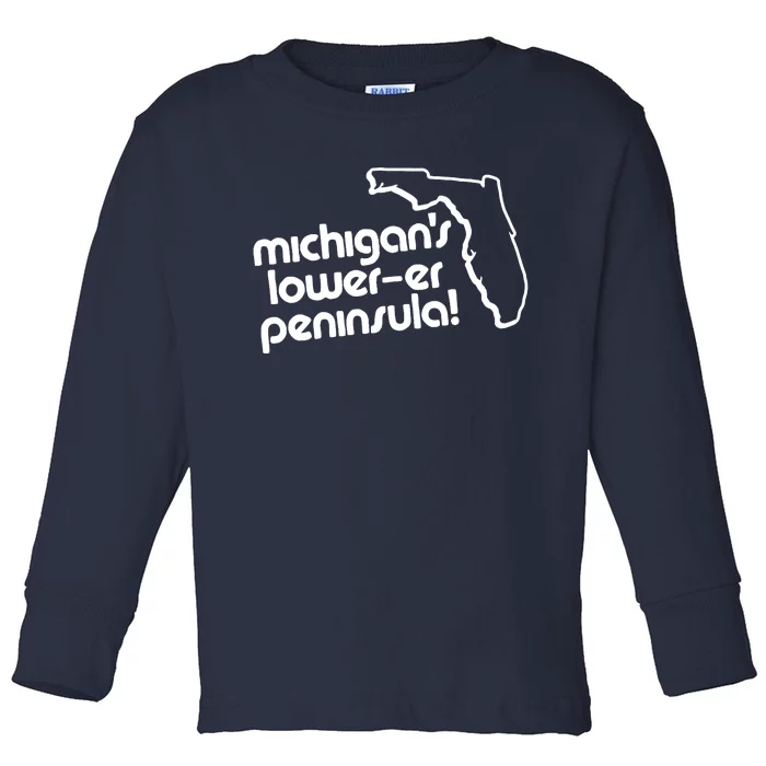 Michigans LowerEr Peninsula Apparel Toddler Long Sleeve Shirt