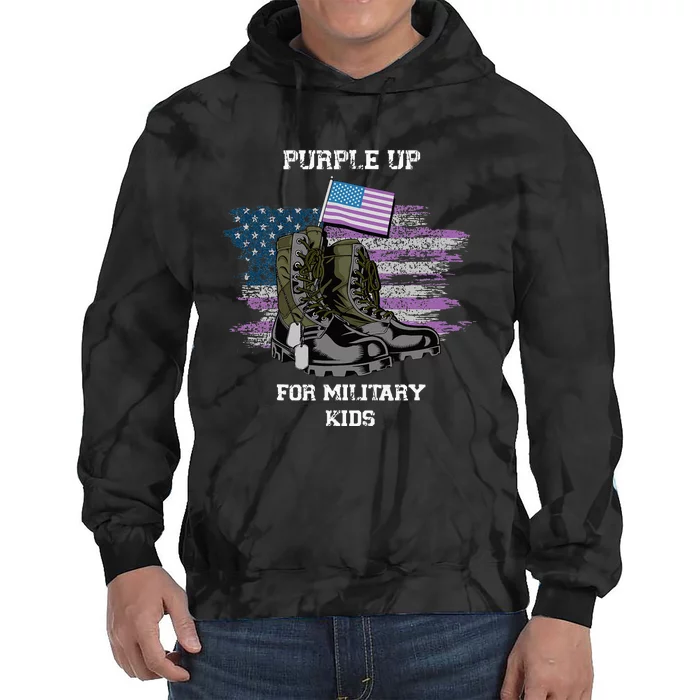 Military lovers Purple Up For Military Month Tie Dye Hoodie