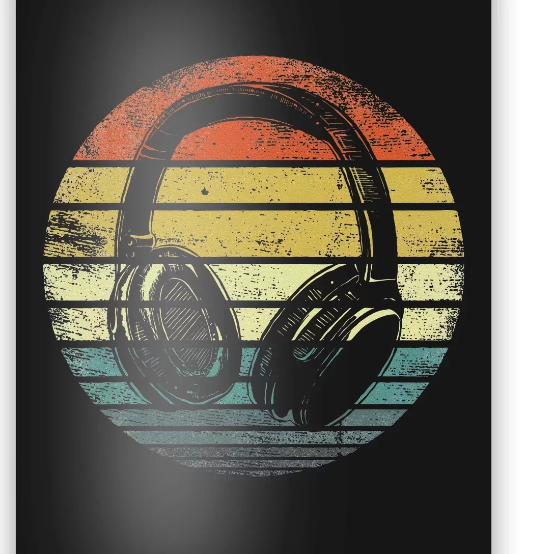 Music Lover Producer DJ Gifts Funny Retro Headphones Poster