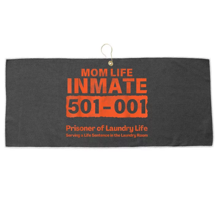 Mom Life Prisoner Inmate Funny Jail Halloween Costume Large Microfiber Waffle Golf Towel