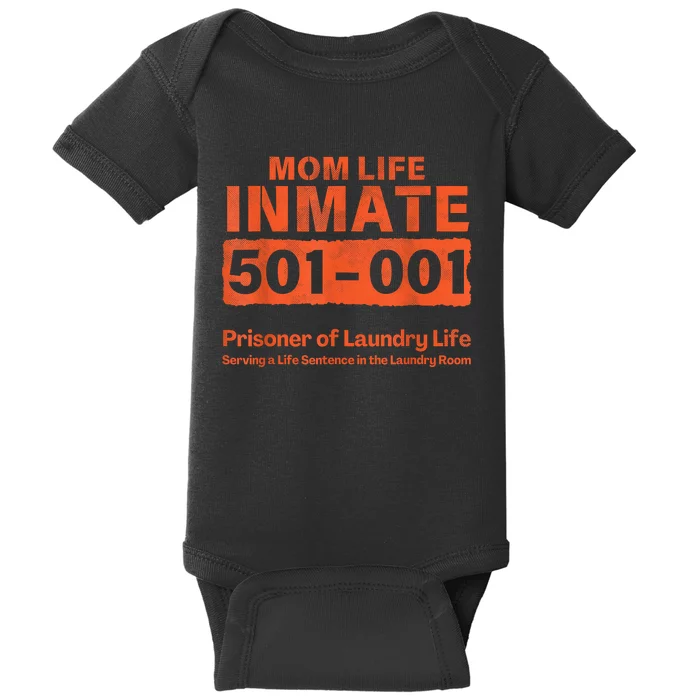 Mom Life Prisoner Inmate Funny Jail Halloween Costume Baby Bodysuit