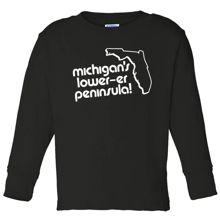 Michigans LowerEr Peninsula Apparel Toddler Long Sleeve Shirt