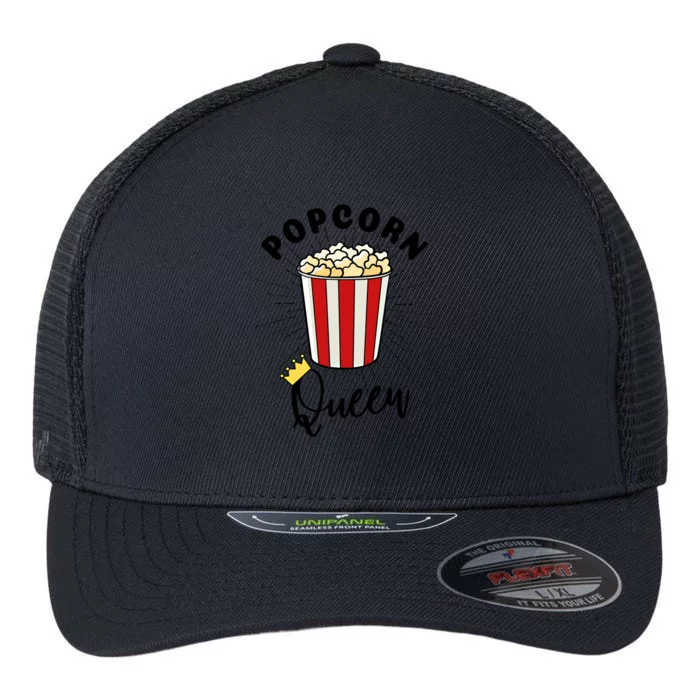 Movie Lover Popcorn Queen Funny Gift Flexfit Unipanel Trucker Cap