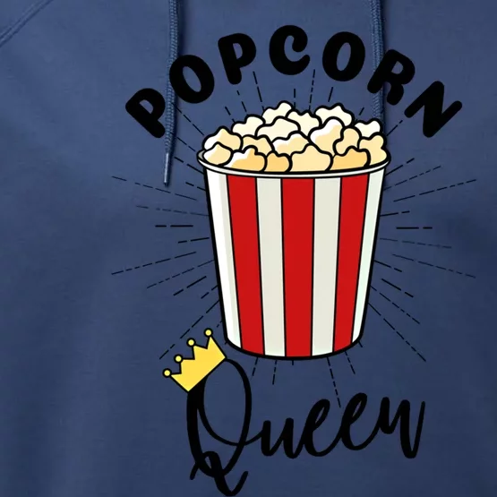 Movie Lover Popcorn Queen Funny Gift Performance Fleece Hoodie